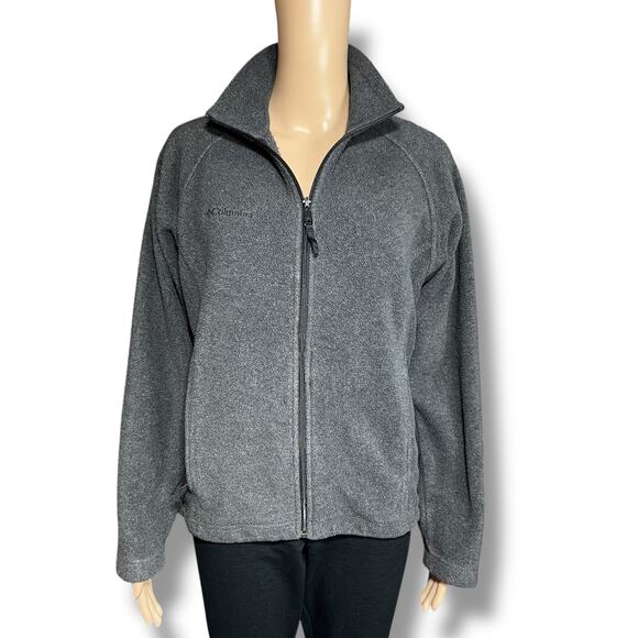 Columbia Womens Full Zip Casual Outdoor Fleece Sweatshirt Jacket Gray Small - Picture 7 of 11